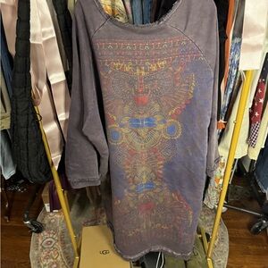 Monthorigin Bohemian Purple Graphic Dress